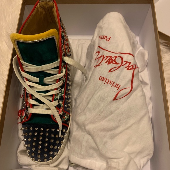 Christian Louboutin Other - Men’s Louboutin blue floral spiked shoe